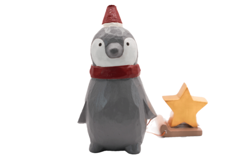 polepole Christmas Penguin Santa Claus